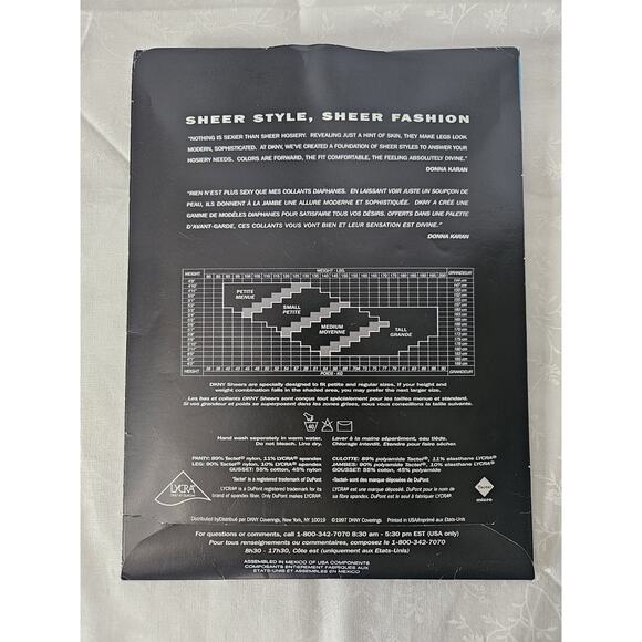 New 1997 DKNY SHEERS Light Opaque Pantyhose Microfiber Control Top Medium - Picture 2 of 5